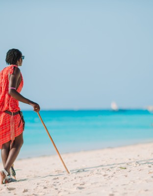 masai tribe member standing near the ocean in zanz 2025 02 11 18 45 05 utc Custom